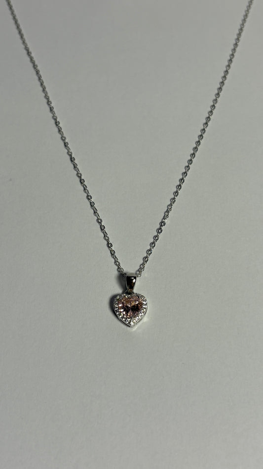 Lanț Pandantiv Pink Heart